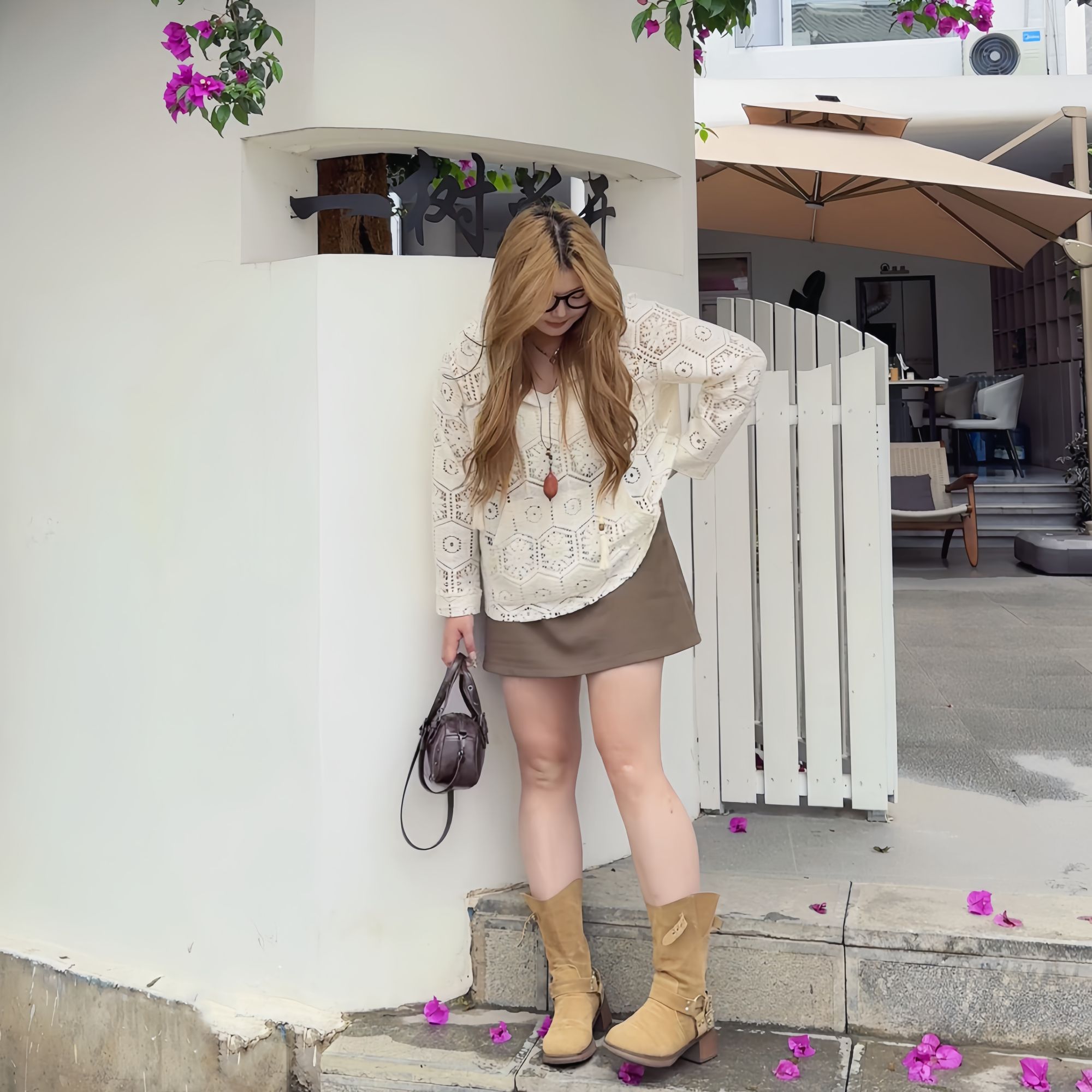 秋款新款显瘦连帽蕾丝镂空连帽波西米亚风百搭欧若智性风上衣0811