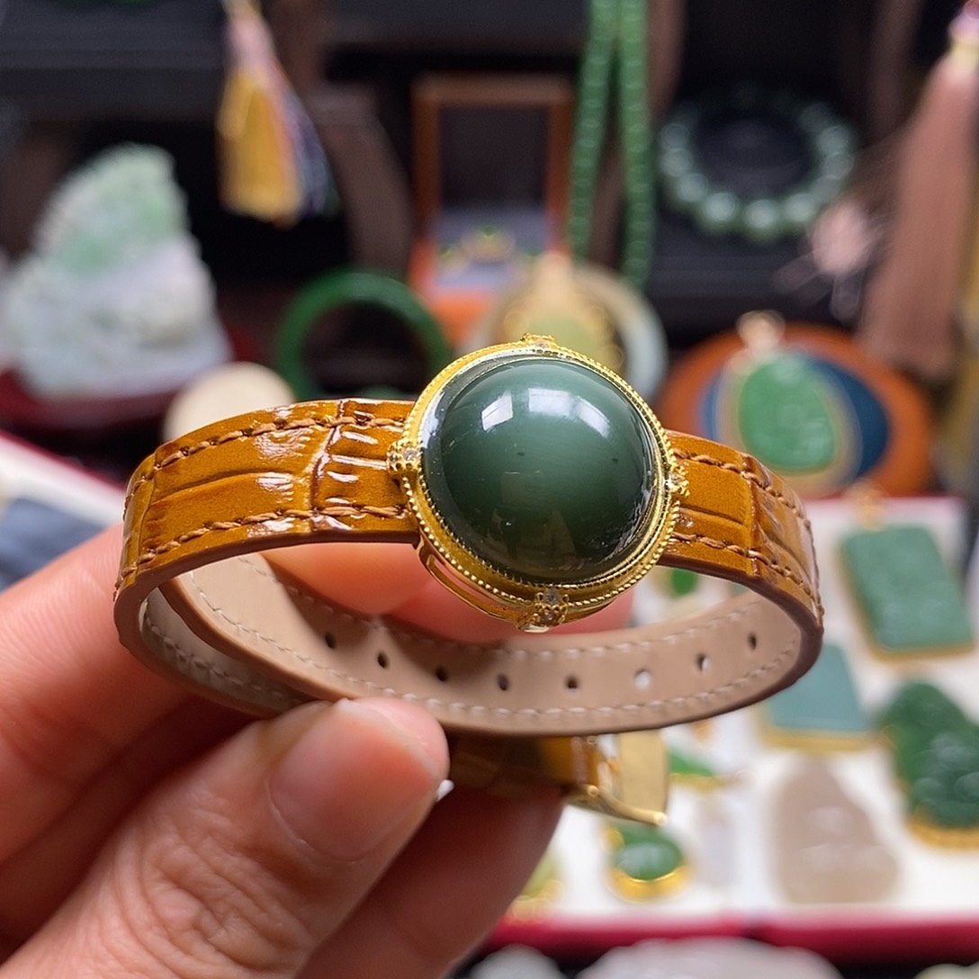 和田玉颈饰银S925镶嵌