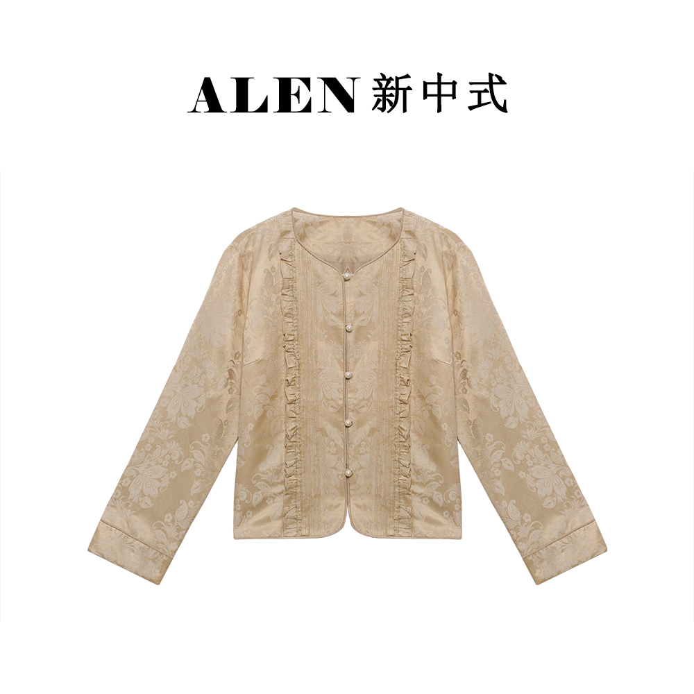【Alen女装店】新中式国风时尚气质百搭提花上衣ZM8092