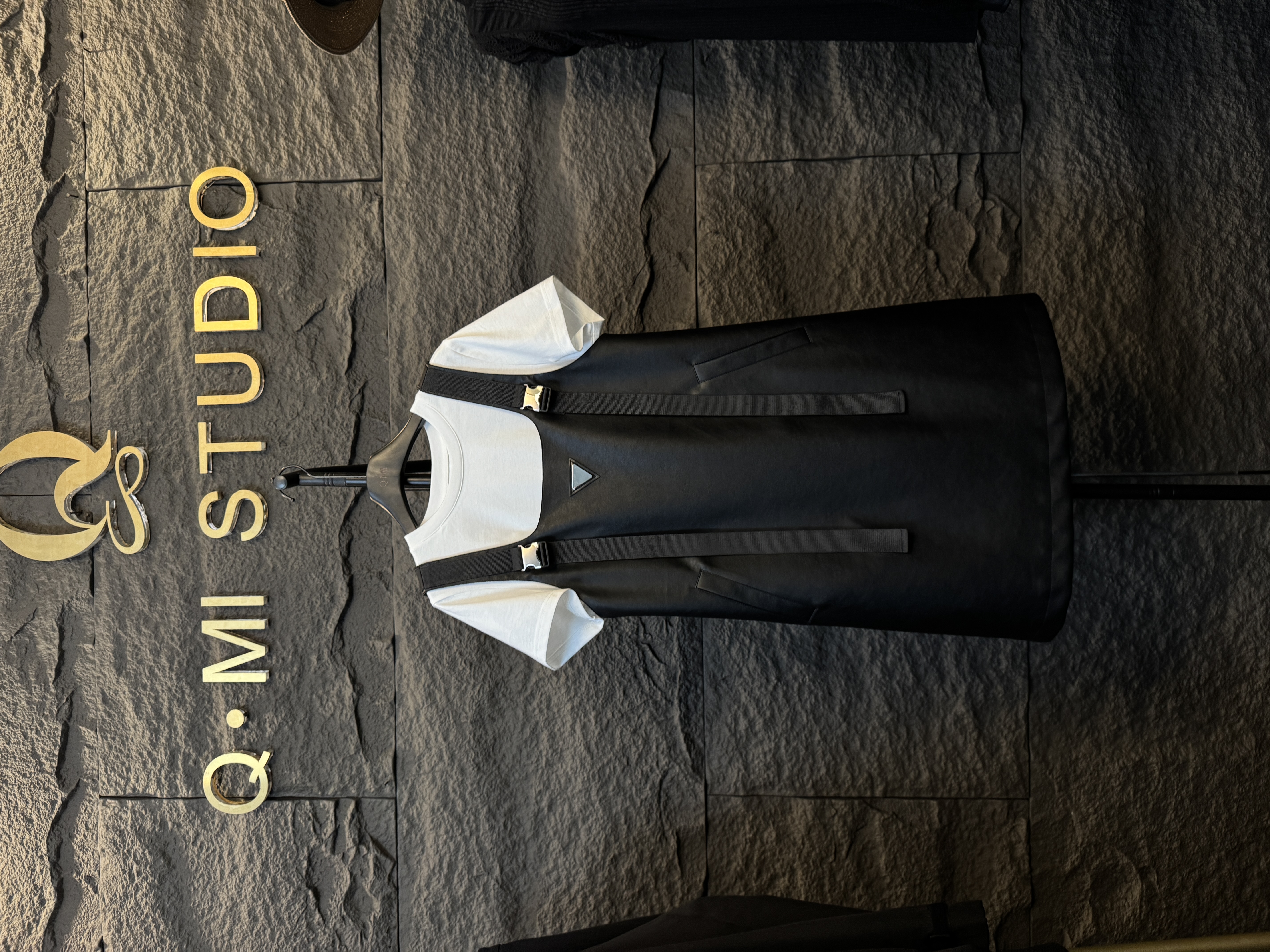 2025新款真两件皮裙连衣裙25013