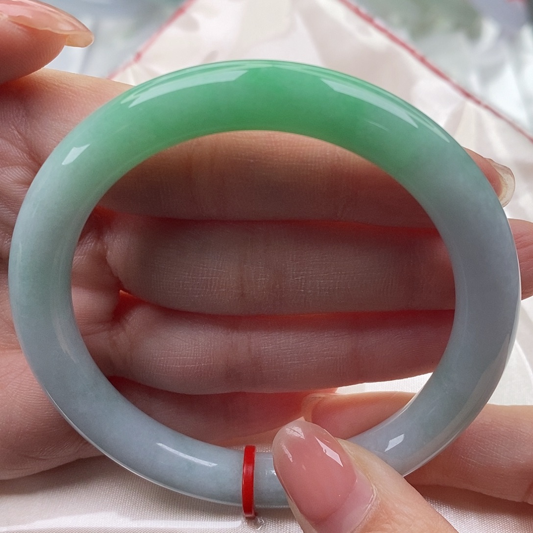 翡翠未镶嵌手镯缅甸天然A货翡翠 56