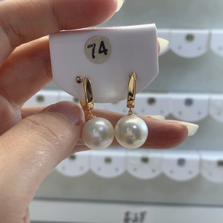 淡水珍珠耳饰银S925镶嵌