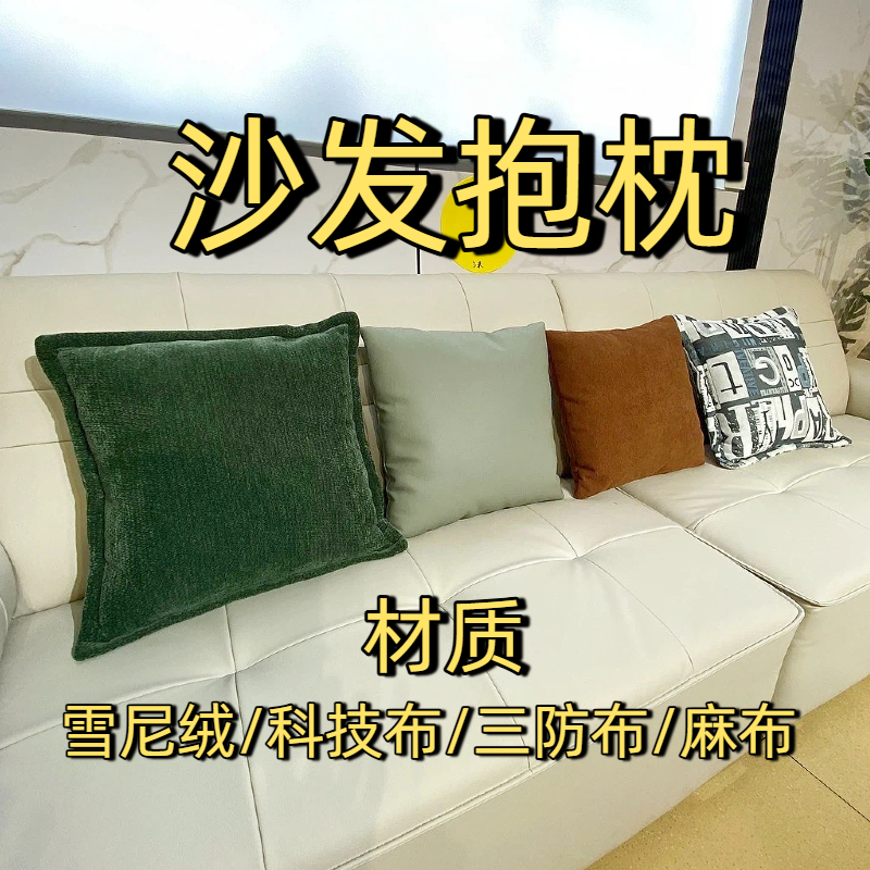 轻奢纯色客厅沙发抱枕套含芯可拆洗卧室靠垫