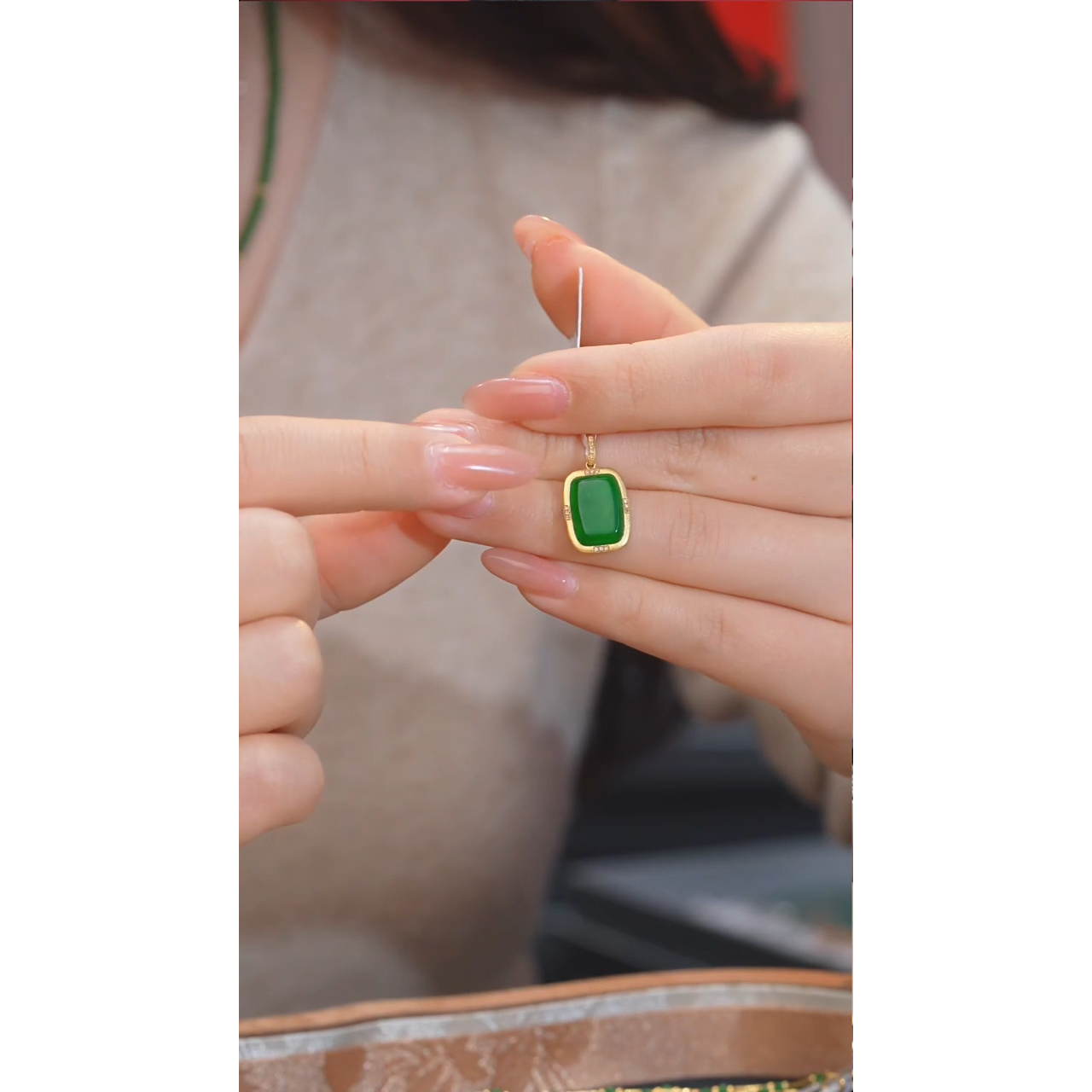 翡翠吊坠(不含链)18K金镶嵌多样性发@@P8173