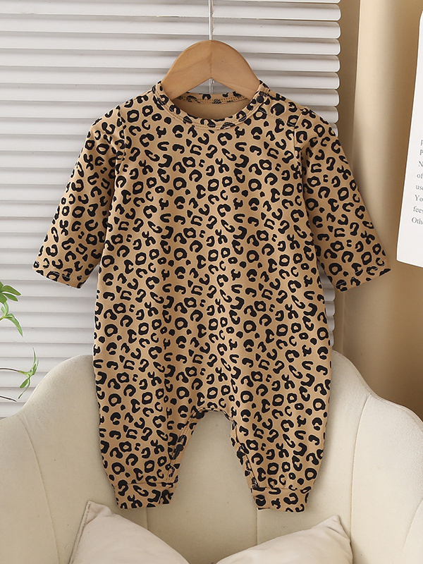 豹纹 春秋新款新生儿衣