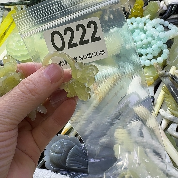 松***蜓蛇纹石玉合金发饰