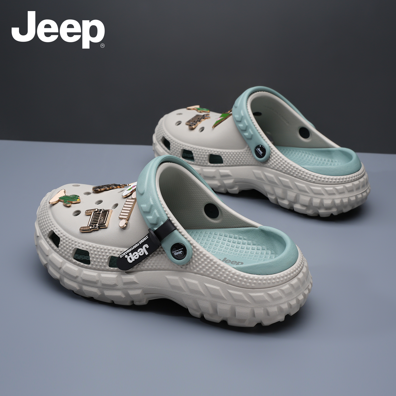 JEEP/吉普洞洞拖鞋男士新款夏季防滑凉拖男户外透气厚底沙滩凉鞋商品图
