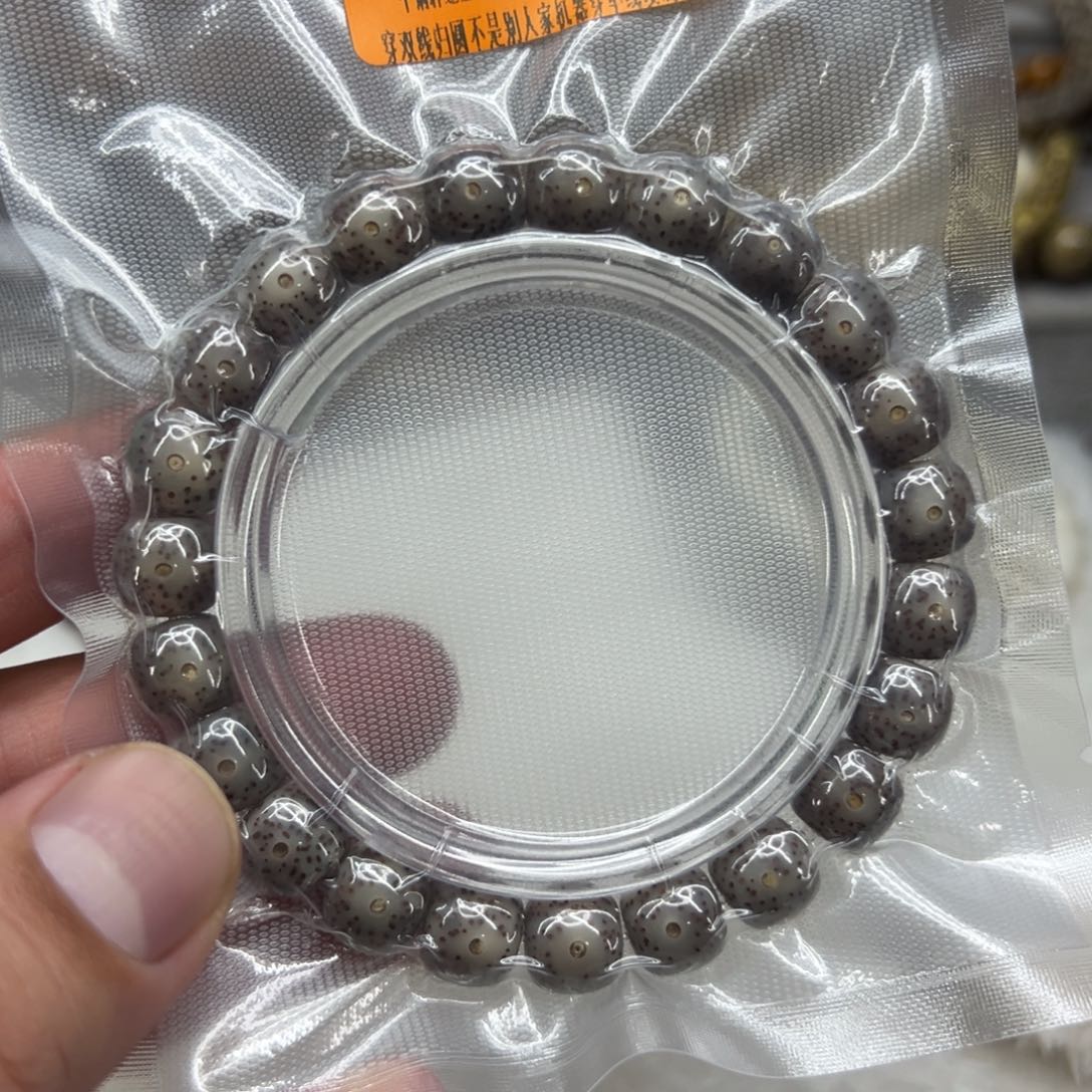 星月菩提手串46殿堂黑灰星月菩提单圈1.0