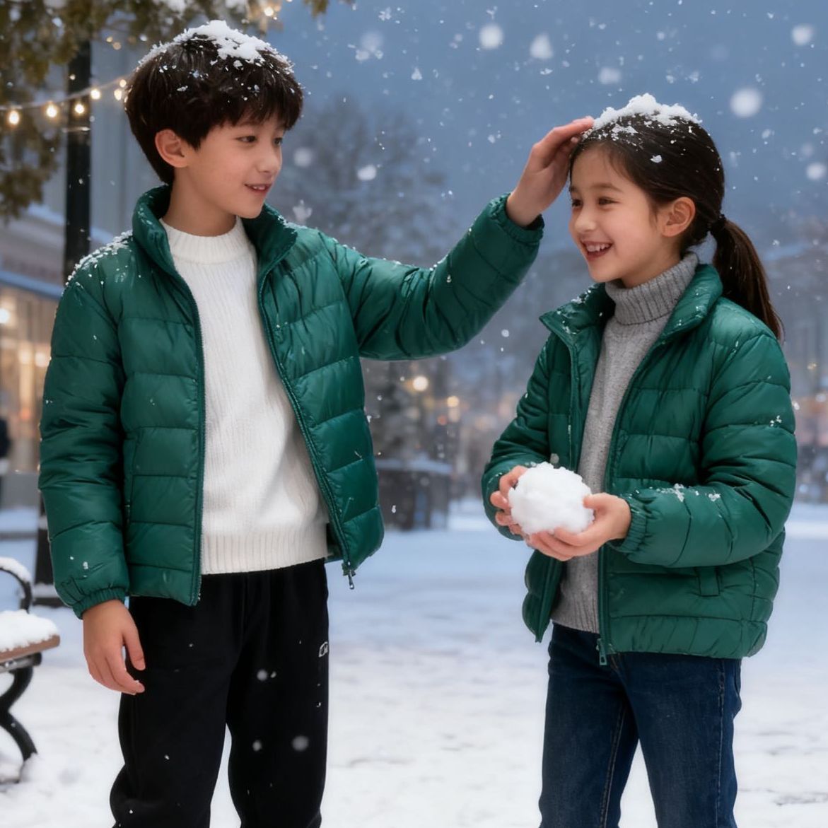 32020高端专享儿童冬款羽绒服绿色