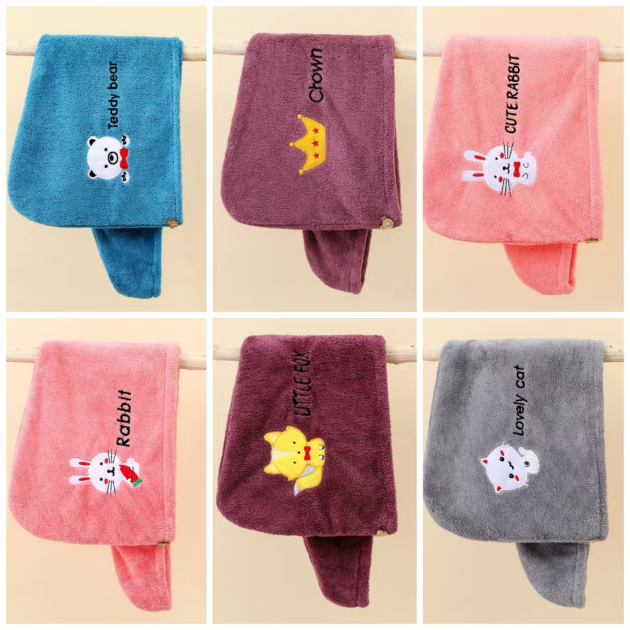 【北奈かわ会社】珊瑚绒浴帽干发帽一条装不挑花色