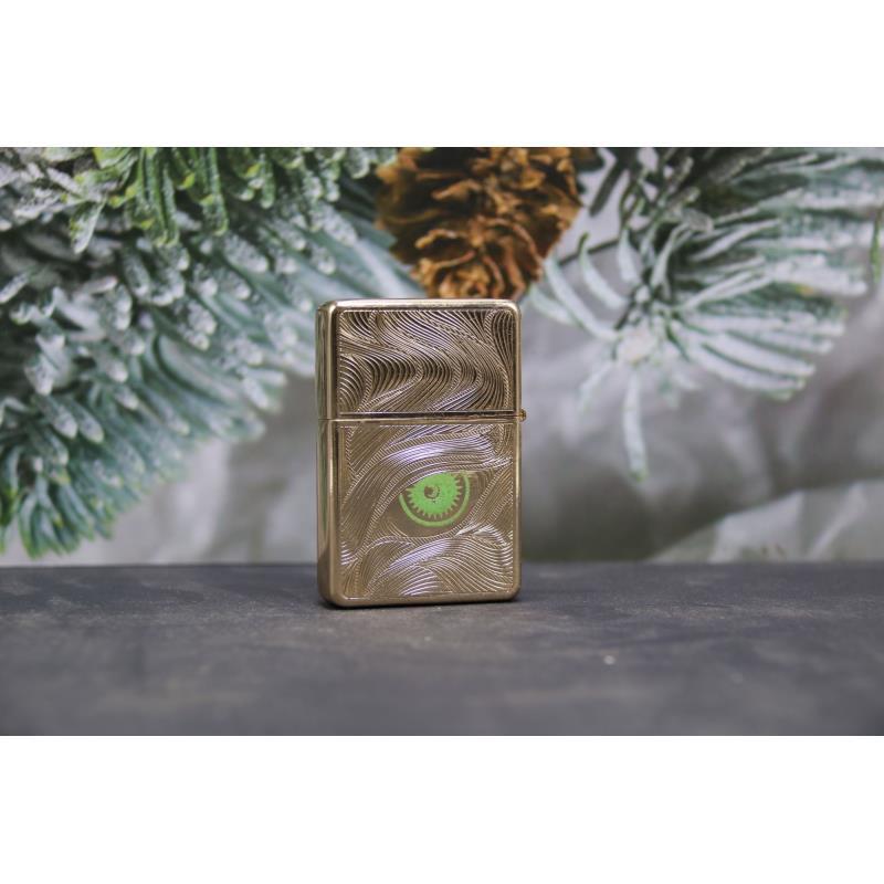 夜光秋水含情一眼万年防风复古创意金色国风打火机