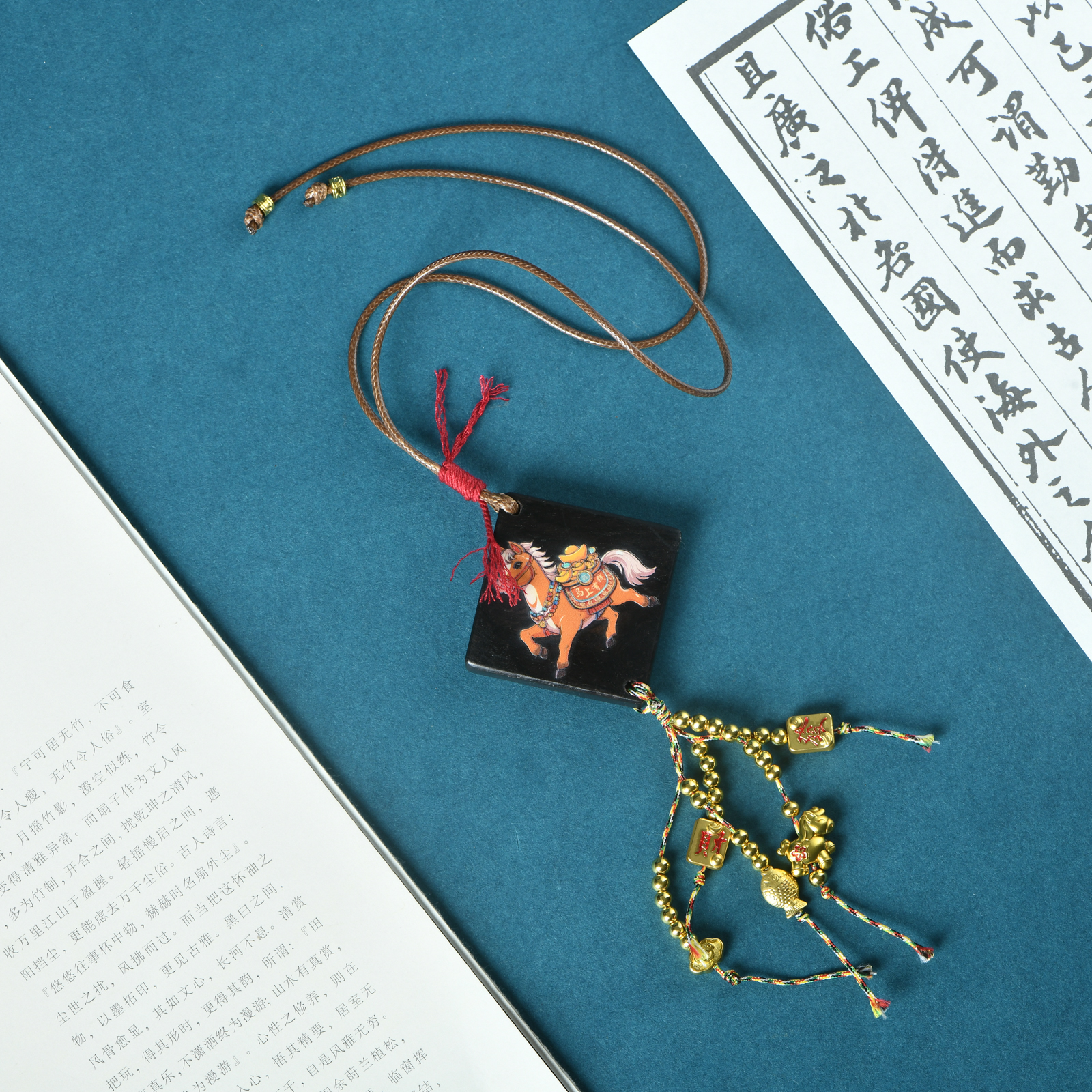 紫光檀马上有钱挂饰车挂