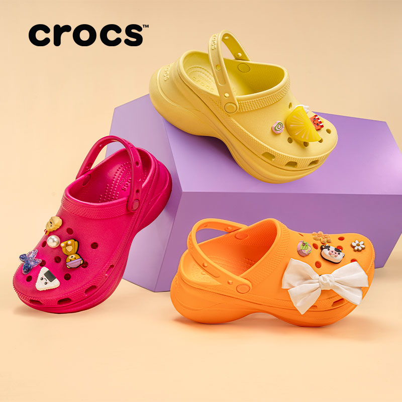 CROCS/卡骆驰鲸鱼休闲百搭女鞋包头托鞋增高鞋洞洞鞋|206302
