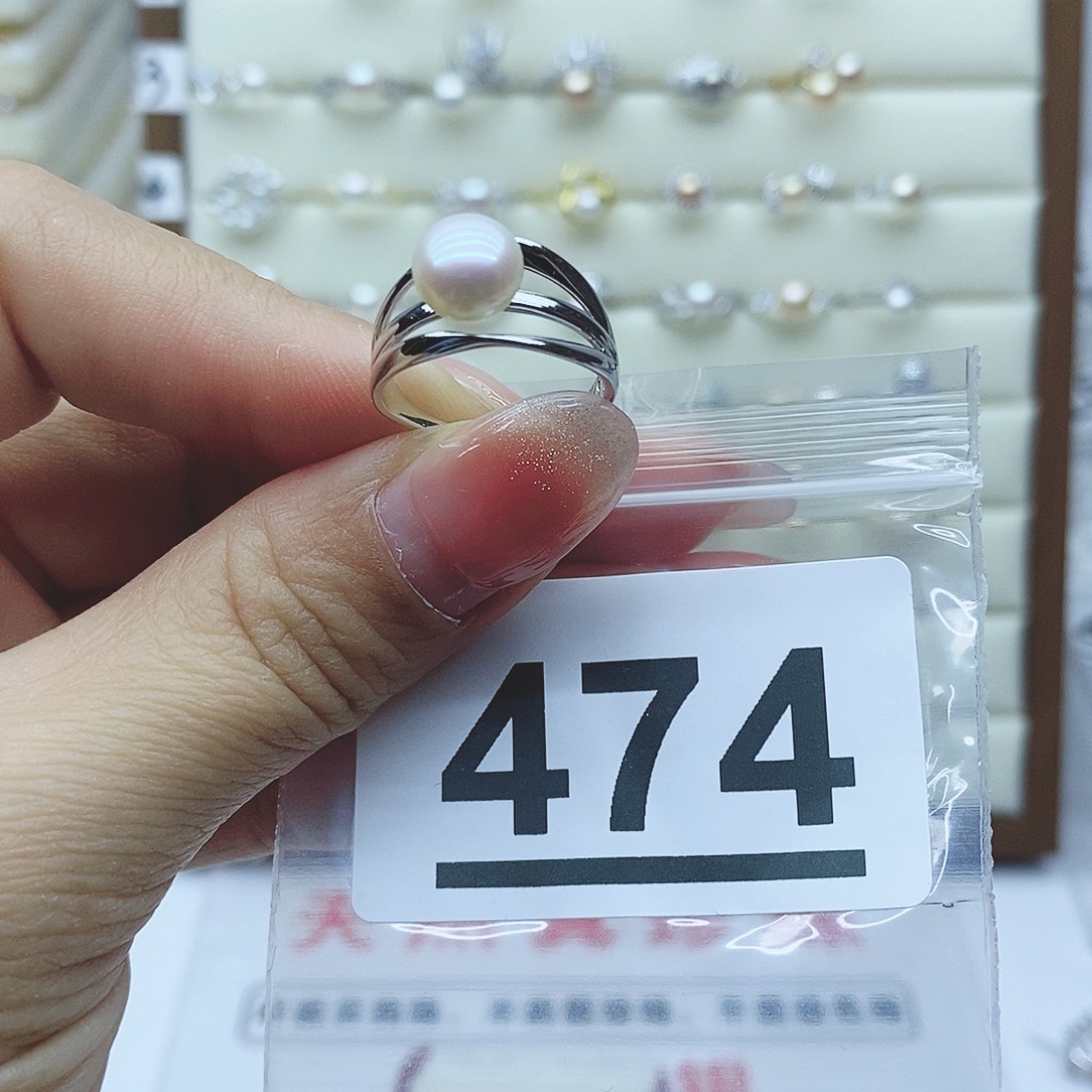 淡水珍珠戒指银S925镶嵌一**视474