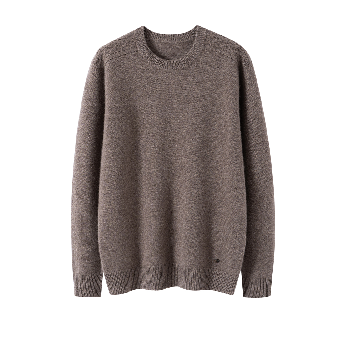 100%山羊绒衫男士鄂家同款双股加厚圆领毛衣纯羊绒针织套头衫430