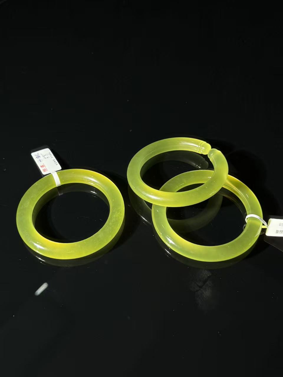 纯天然岫玉【黄金玉高冰手镯】口径齐全