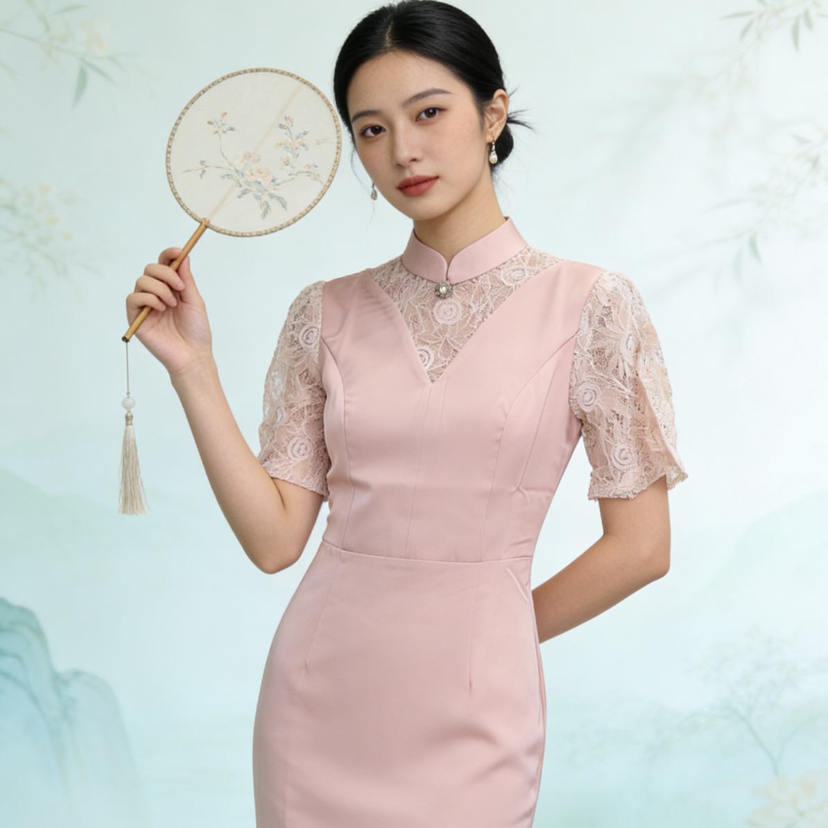 【3024 设计师款 粉色】显瘦气质修身优雅复古旗袍