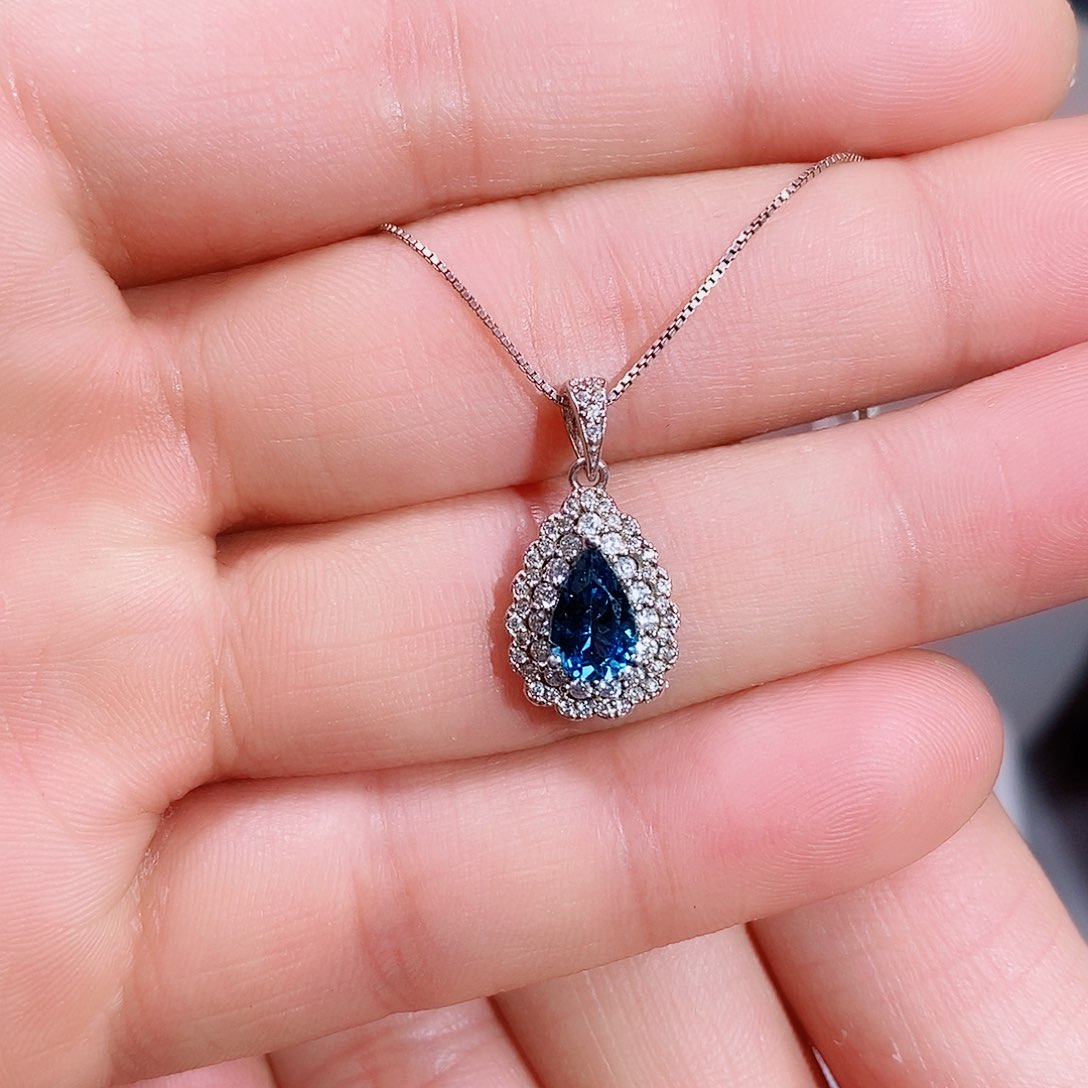 托帕石吊坠(赠链)银S925镶嵌