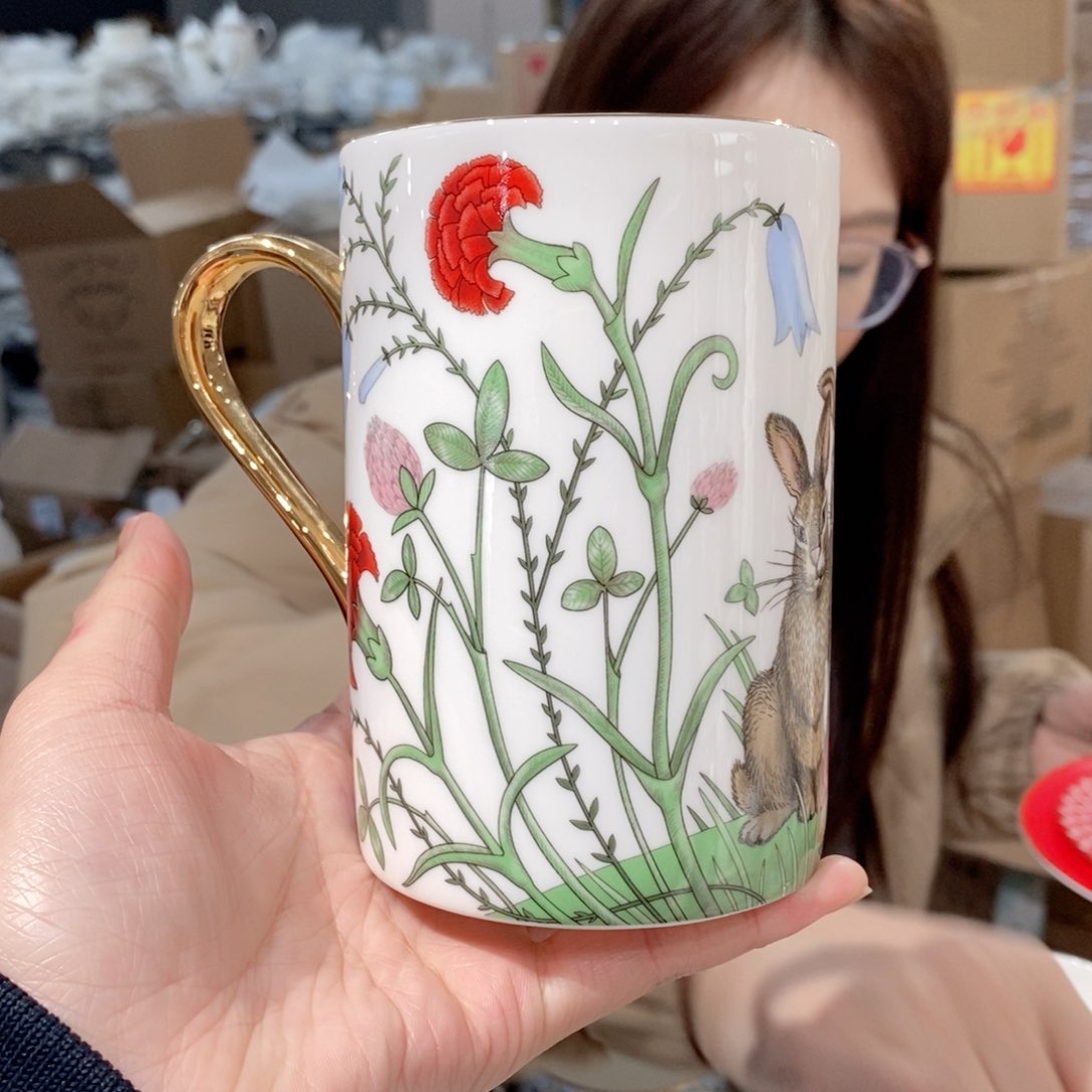 瓷鹅黄原单咖啡杯碟一套微瑕