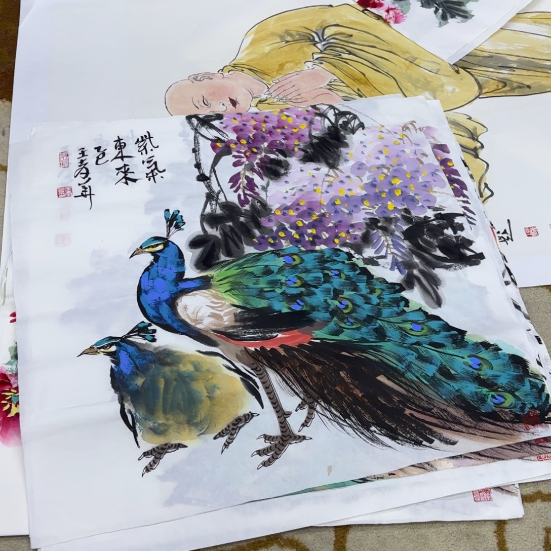 国画王孝华斗方童
