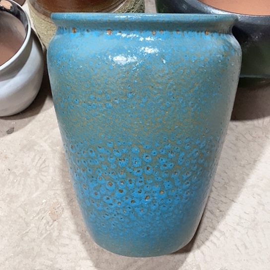 紫砂花盆口25高度33蓝色
