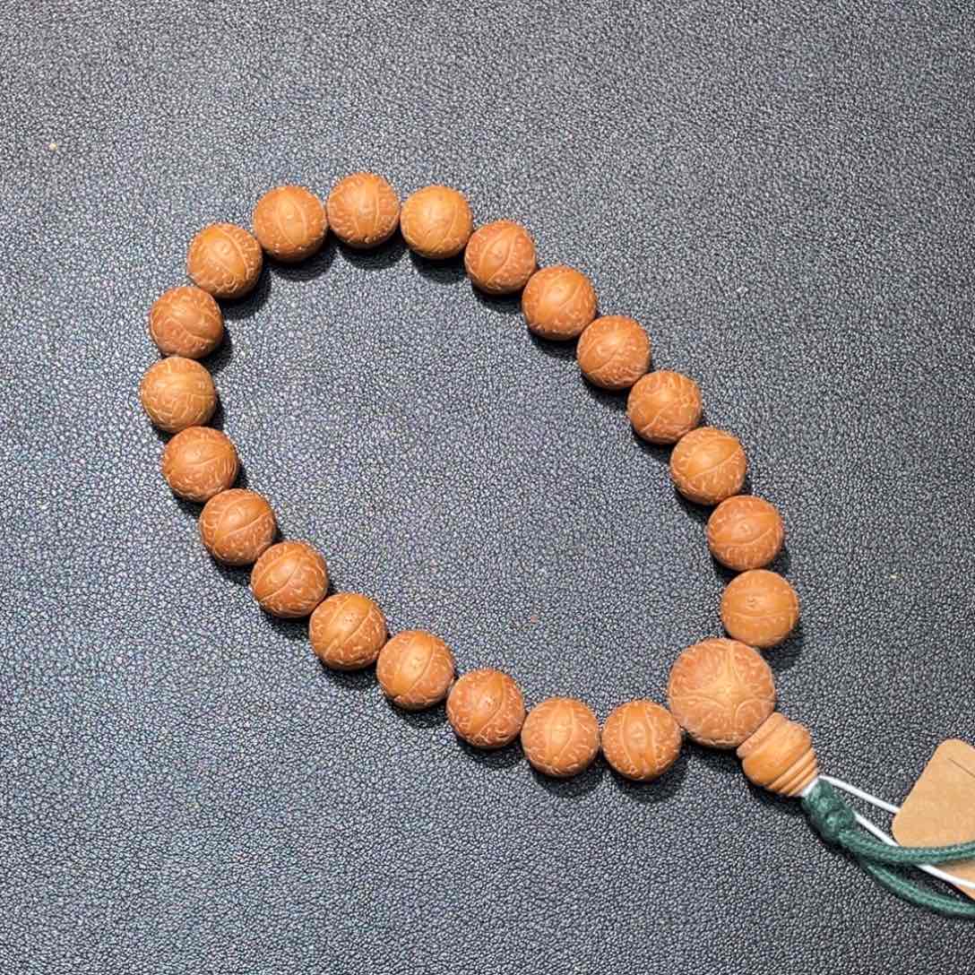 凤眼菩提手串04单仓球圆玉化皮