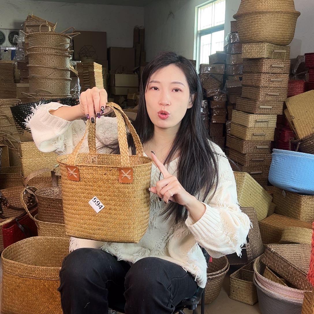 草编草编包/草编收纳盒带瑕疵