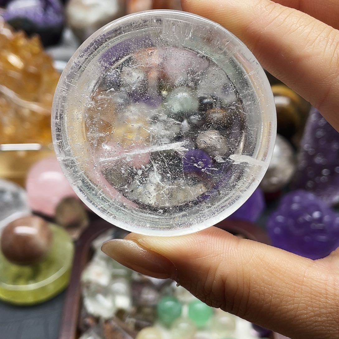 珠宝半成品水晶未镶嵌22白水晶盘子