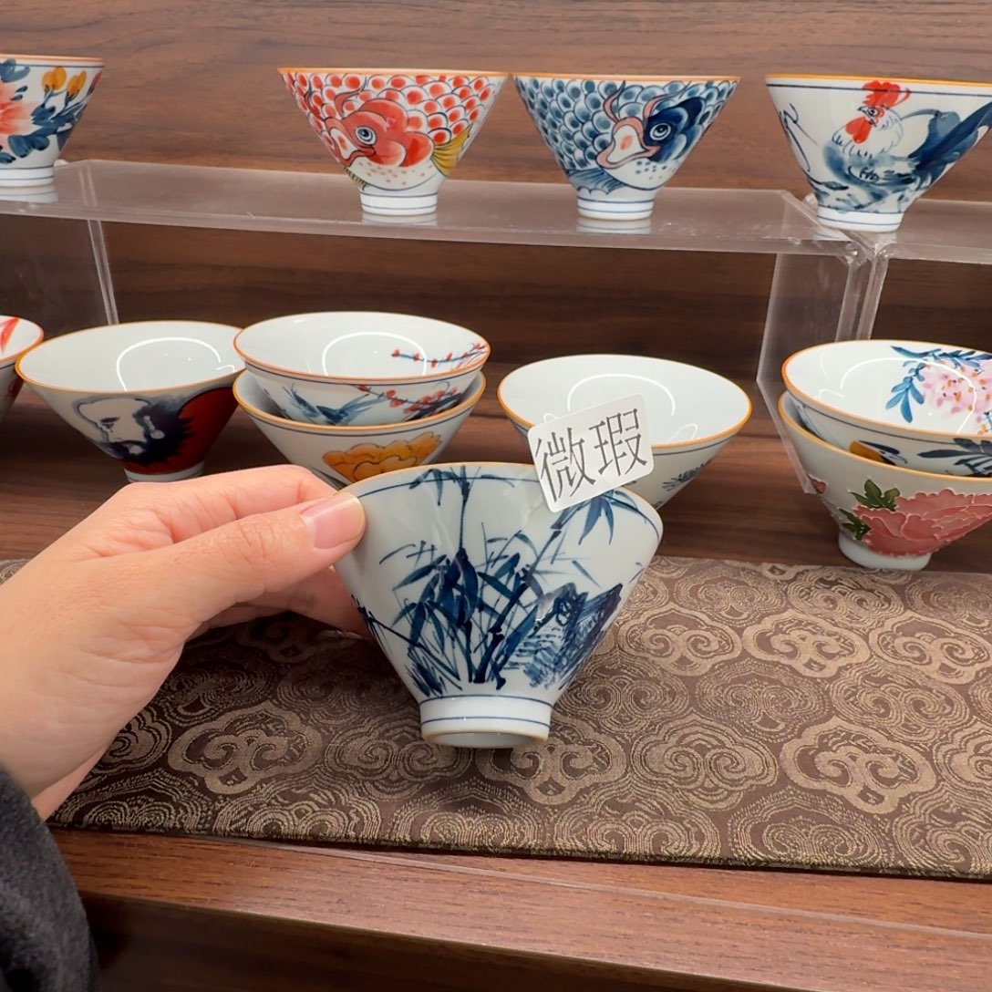 釉下彩纯手绘微瑕