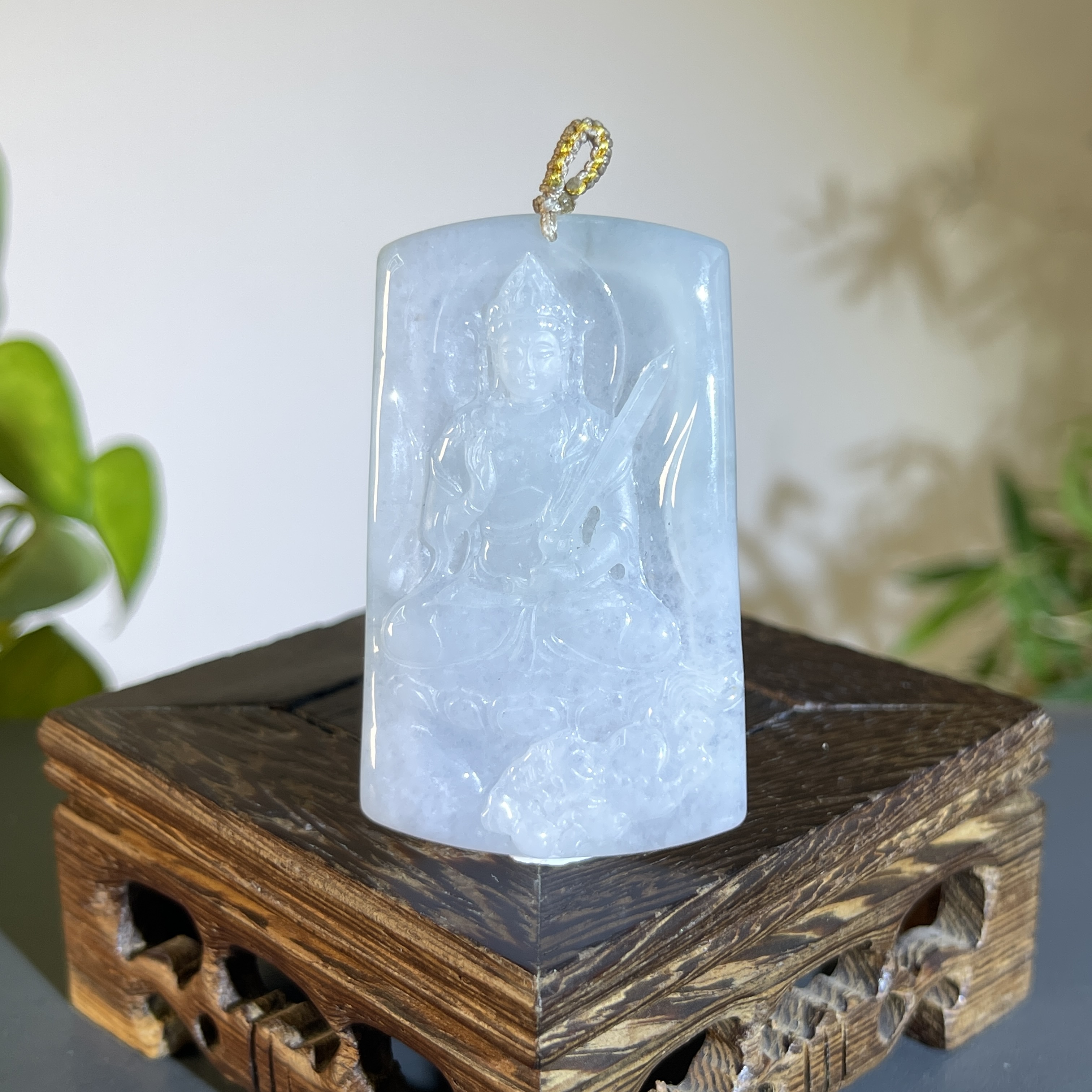 JCB25-94    天然缅甸A货翡翠   持剑观音