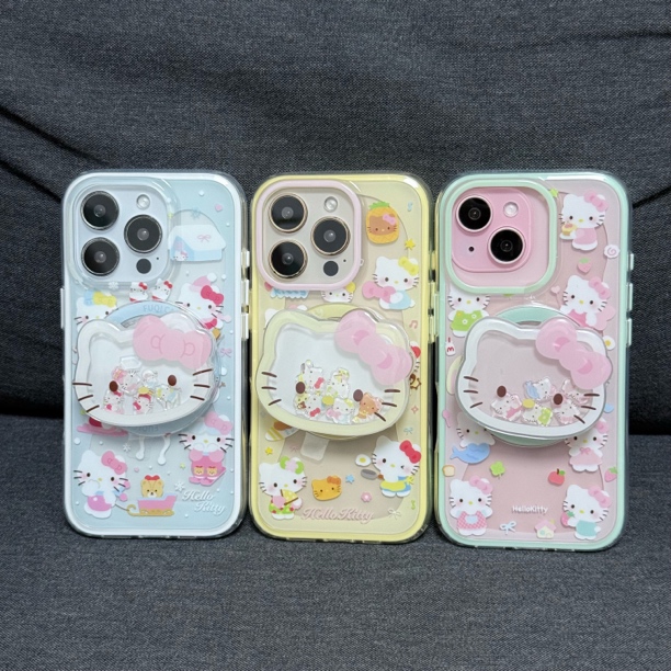 喵六家二合一可爱Kitty摇摇乐磁吸支架手机壳