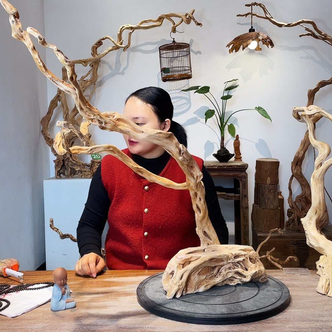 花***G天然根雕陶制艺术品