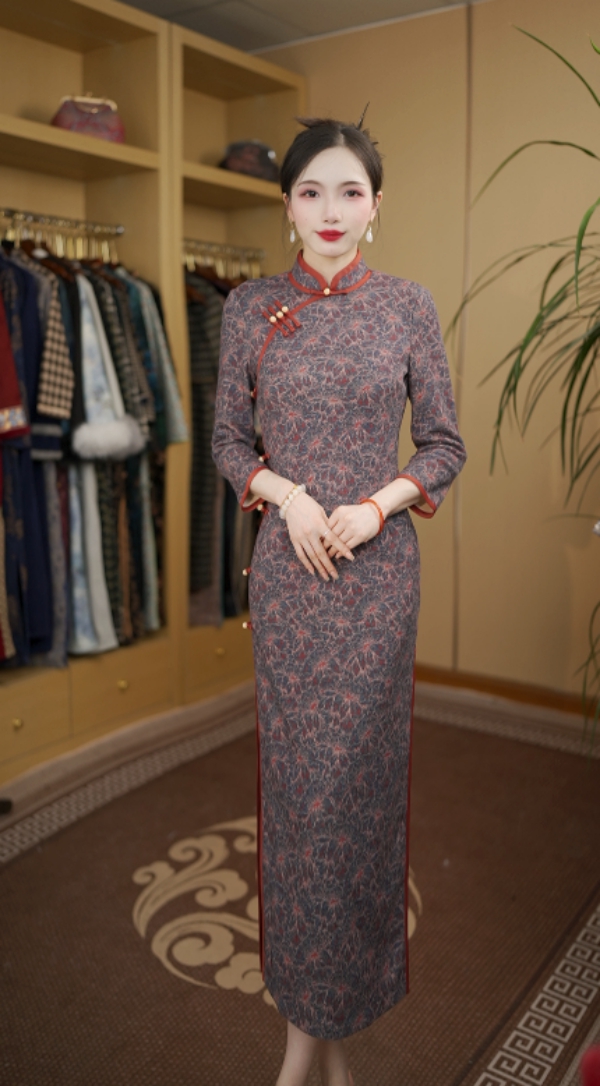 春华 日常气质文艺国风复古优雅长款旗袍