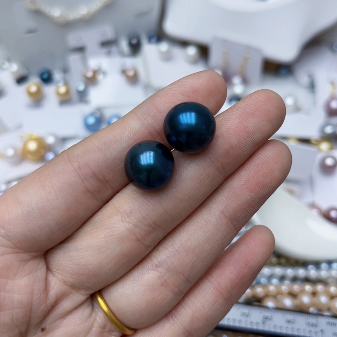 淡水珍珠耳饰银S925镶嵌