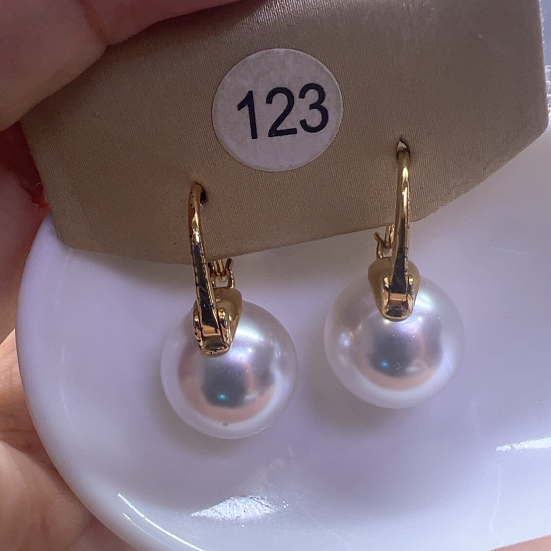 银S925镶嵌淡水珍珠耳饰