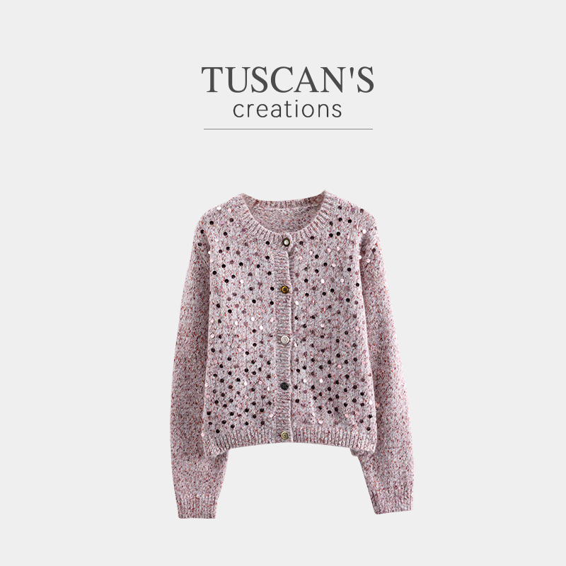 TUSCAN'S CREATIONS秋冬款品质女装毛织小香风开衫毛衣外套TS时代