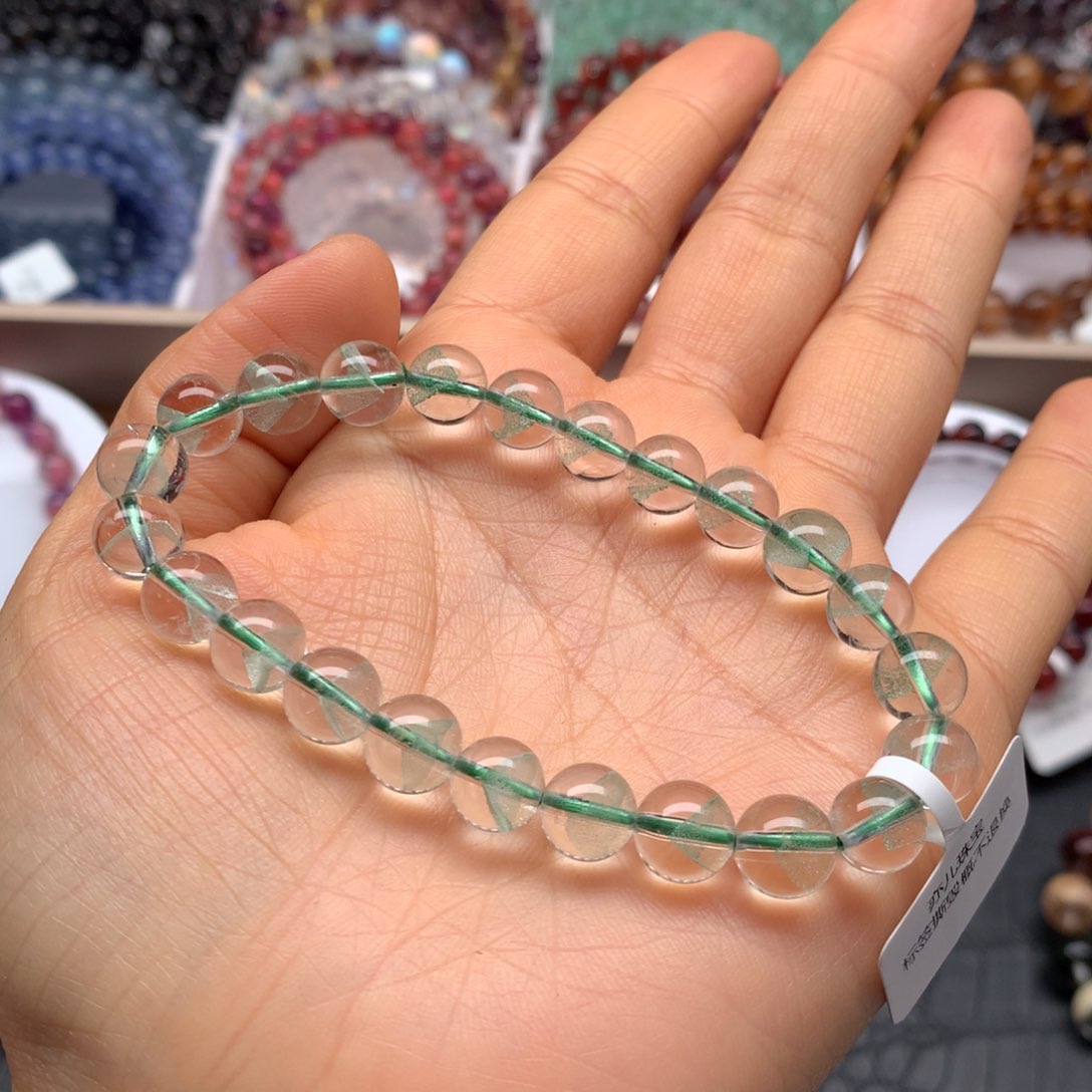 水晶手链未镶嵌翠幽灵金字塔Q8.2