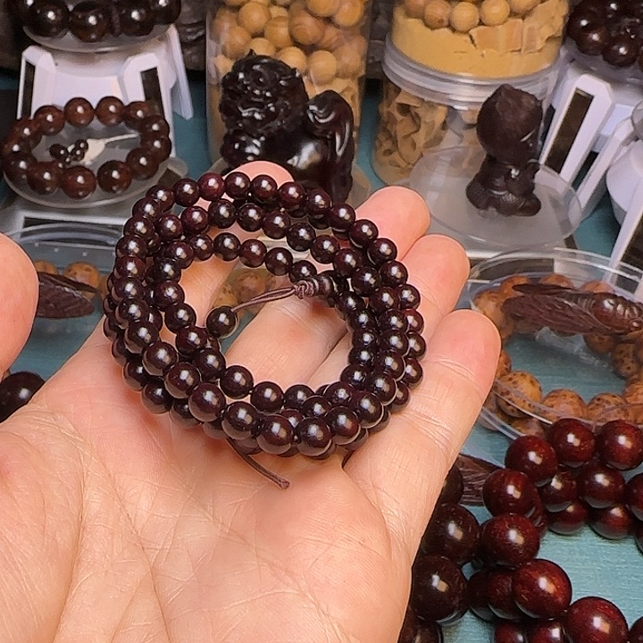 木小叶紫檀佛珠手链0.6