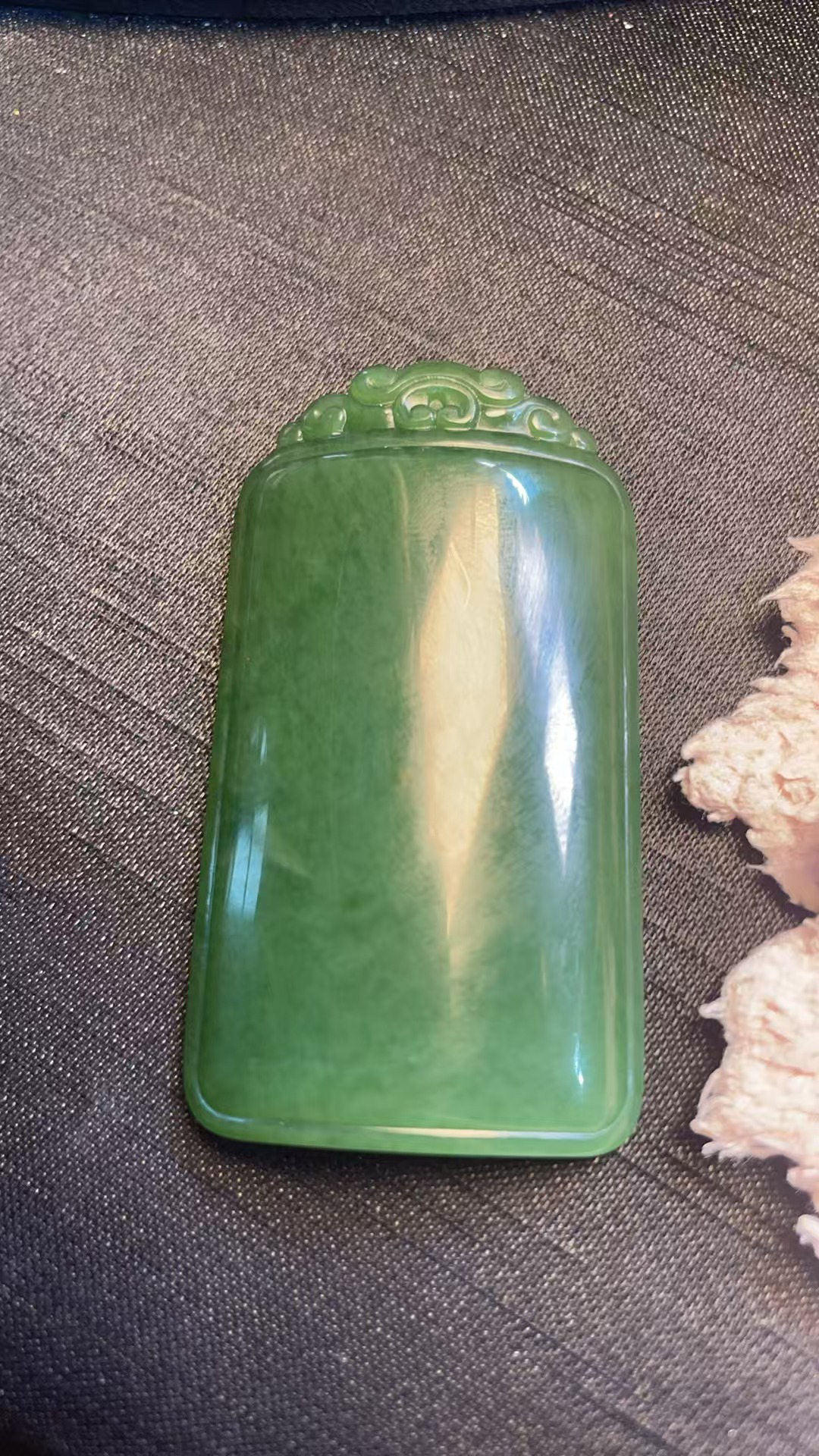 天然和田碧玉碧玉平安无事牌