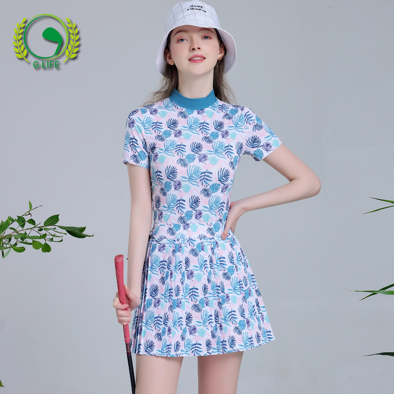 特价高尔夫女装夏装速干短袖修身显瘦高弹力透气上衣放走光裙裤