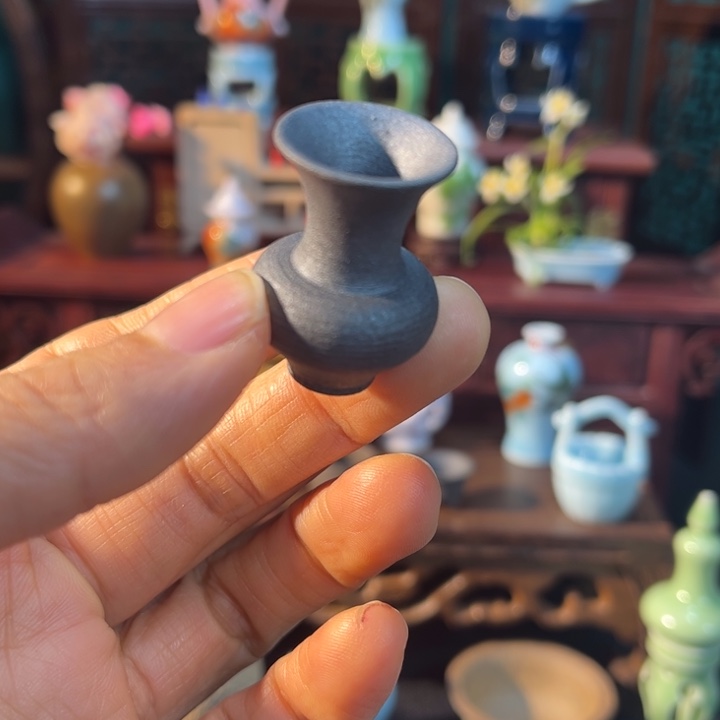 摆件微陶老王迷你花瓶