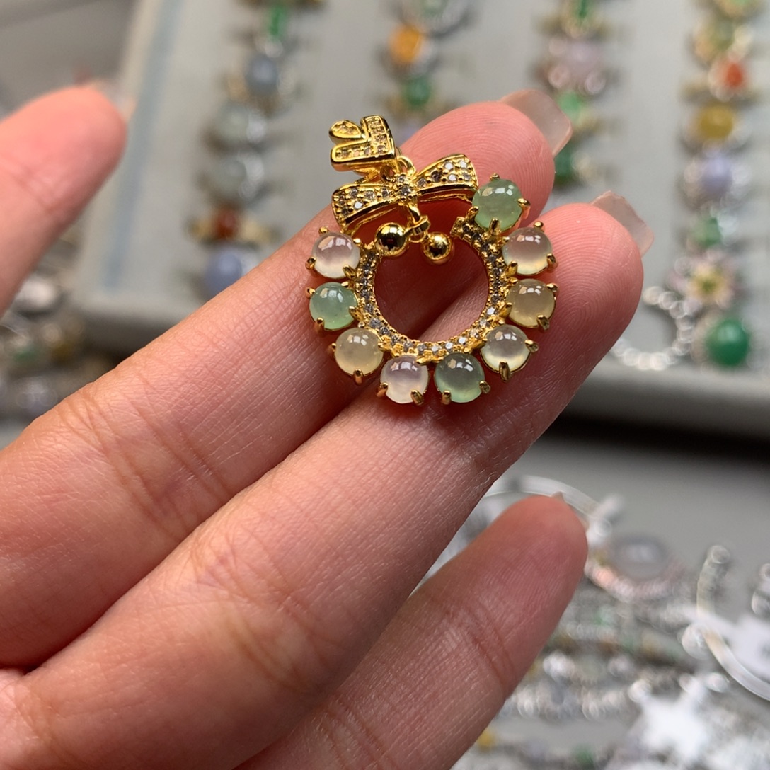 翡翠银S925镶嵌戒指