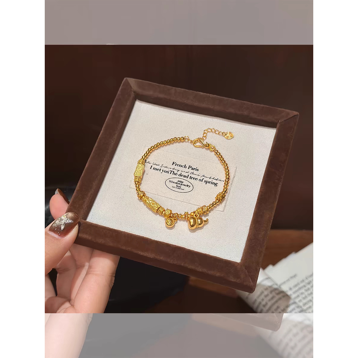 手链 高端轻奢黄金色纳福葫芦手链A3015M0305