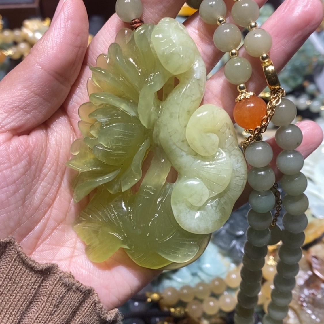 【闪购商品】岫玉毛衣链未镶嵌