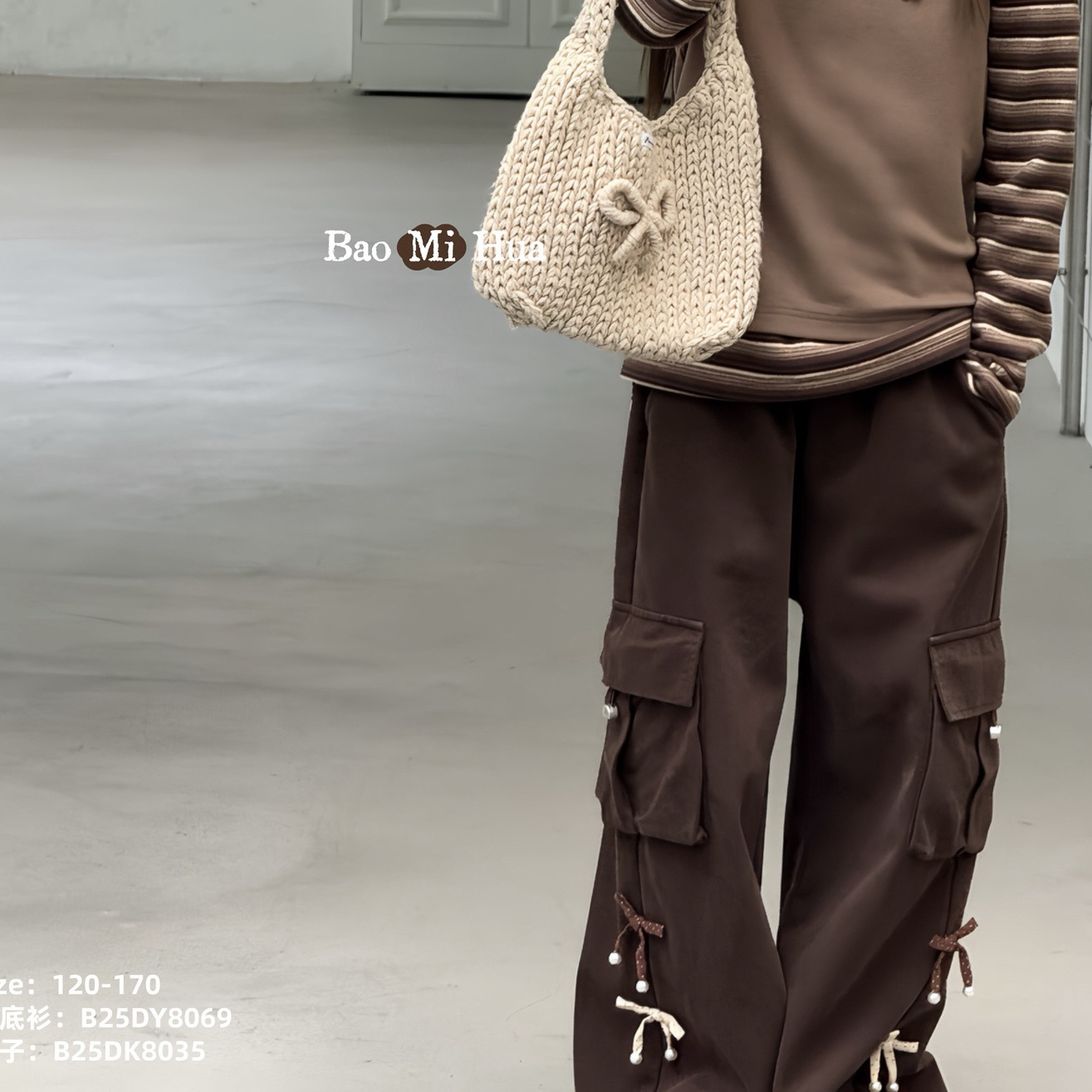 8035儿童加绒蝴蝶结工装裤