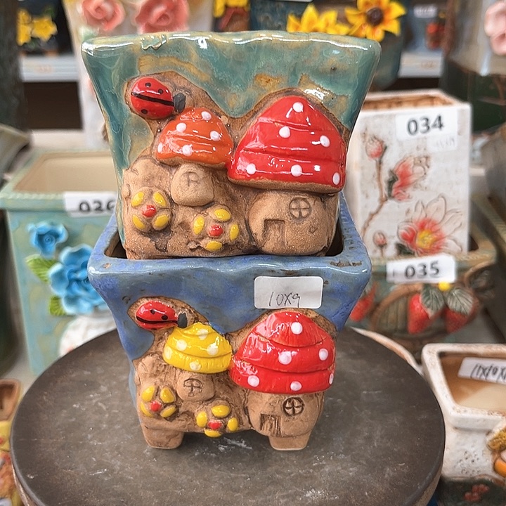 紫砂花盆粗陶材质多肉花盆