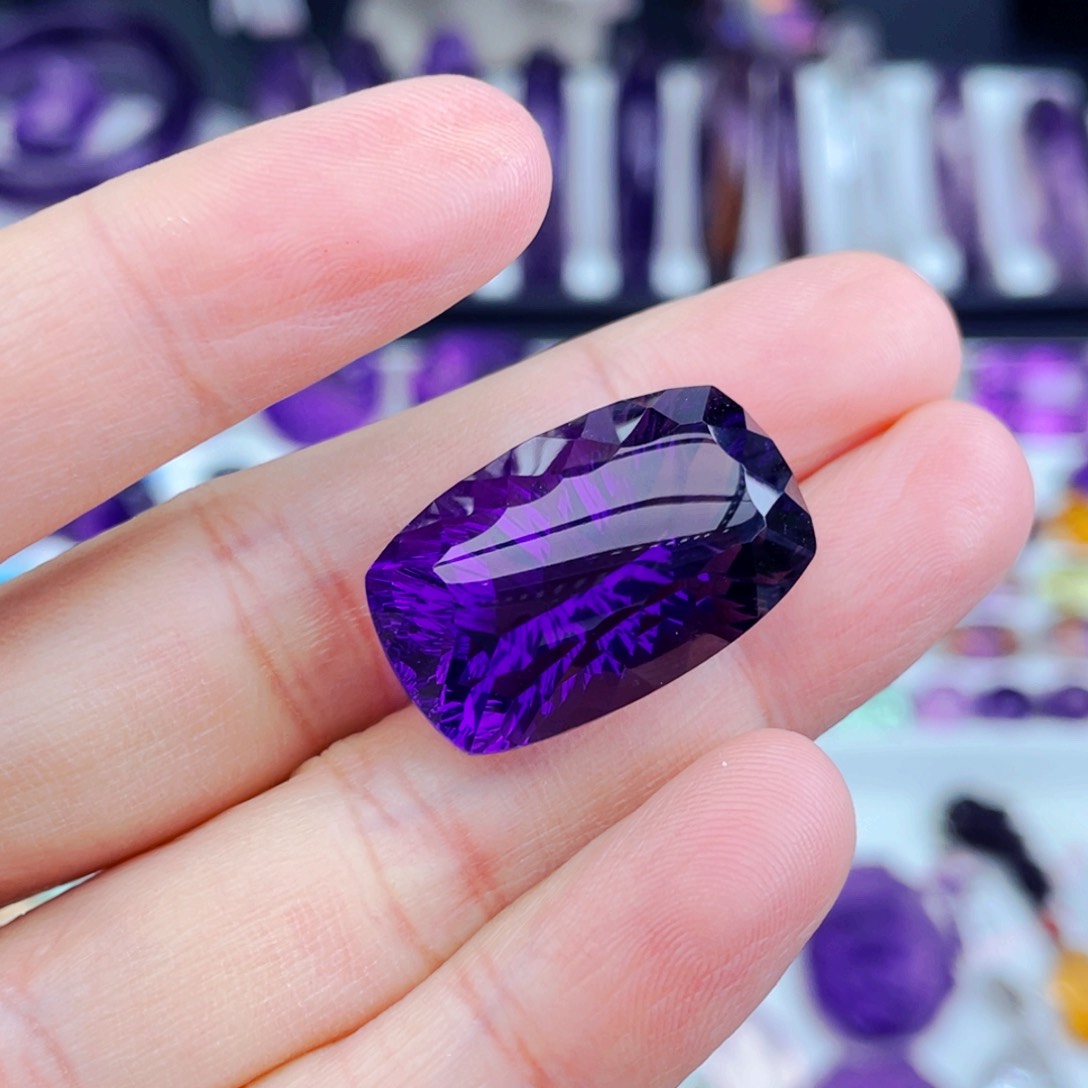 水晶工厂精品定制天然紫水晶裸石未镶嵌