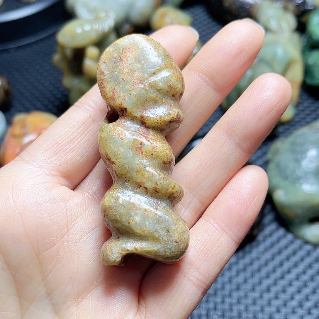 白玉菩提吊坠摆件