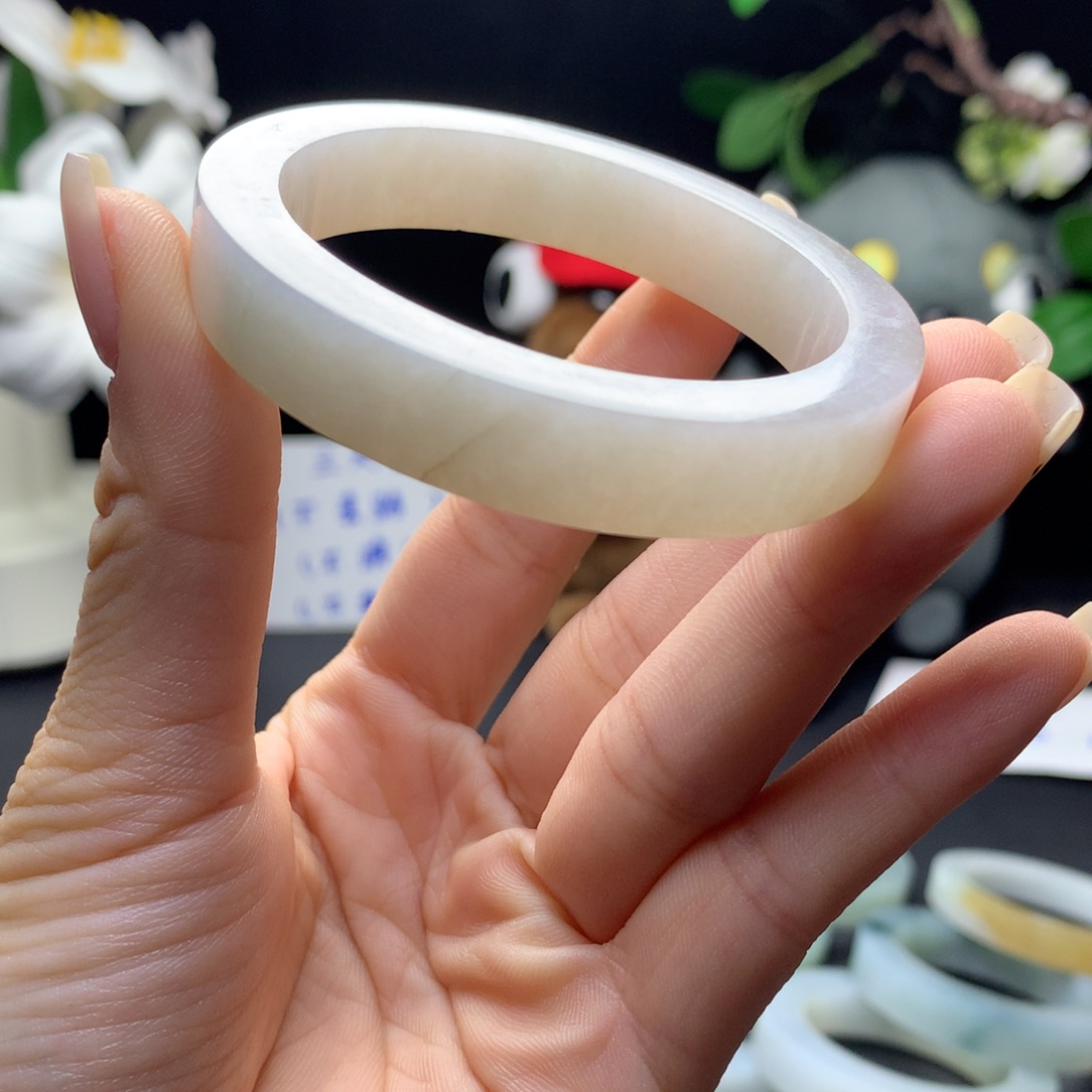 定制翡翠未镶嵌翡翠手镯52-53贵妃