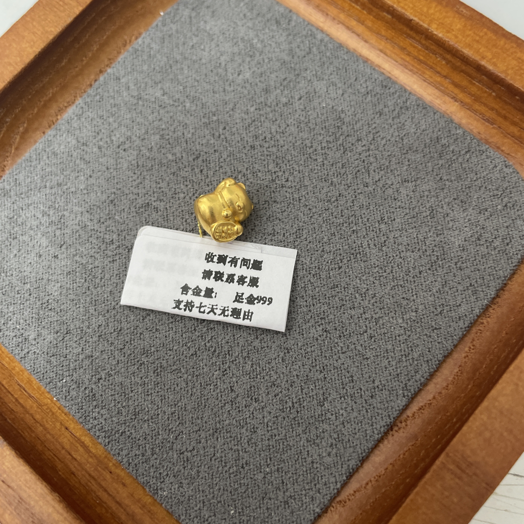 F39029足金999招猫猫转运珠